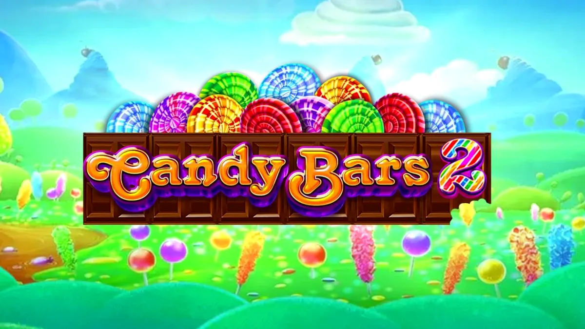 Interface vibrante do jogo Candy Bars 2 com pirulitos e barras de chocolate